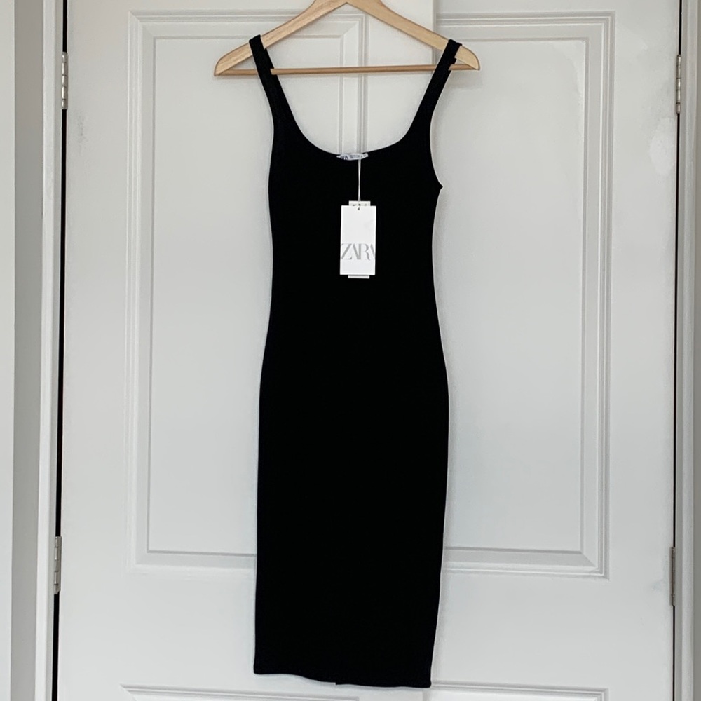 Zara black body-con midi dress